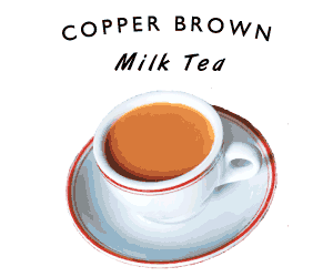 Copper brown milk tea brew